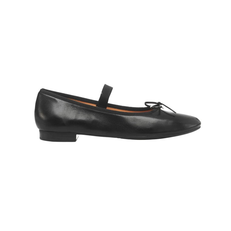 Czarne Slip-On Skórzane Baletki Aw23 Billi Bi