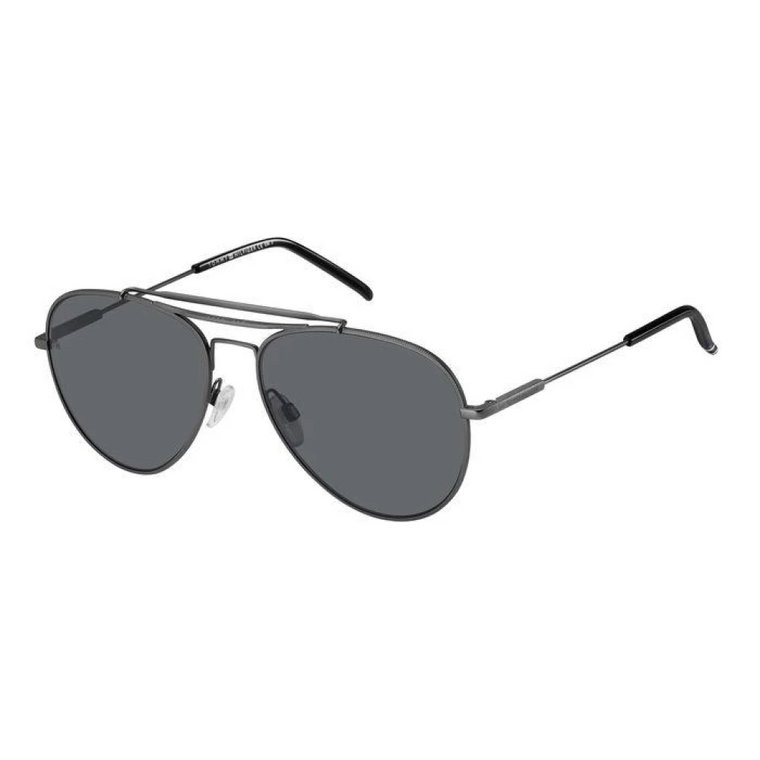 Stylowe okulary przeciwsłoneczne szare soczewki Tommy Hilfiger