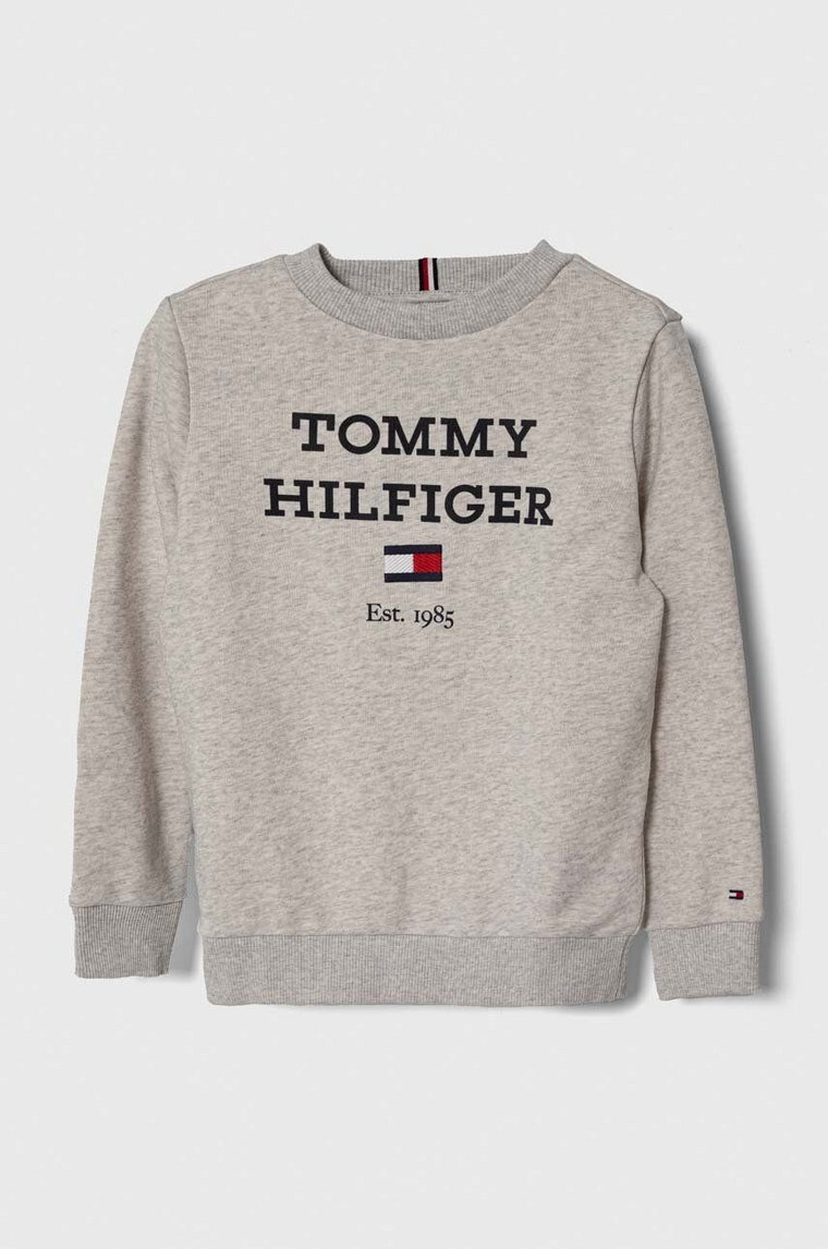 Tommy Hilfiger bluza dziecięca kolor szary z nadrukiem