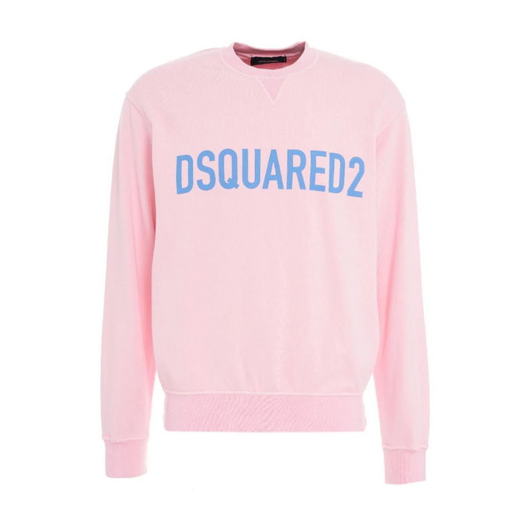 Różowy Sweter z Logo dla Mężczyzn Dsquared2