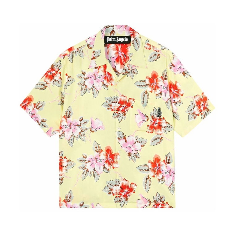 Koszula z krótkim rękawem i kwiatowym nadrukiem Palm Angels