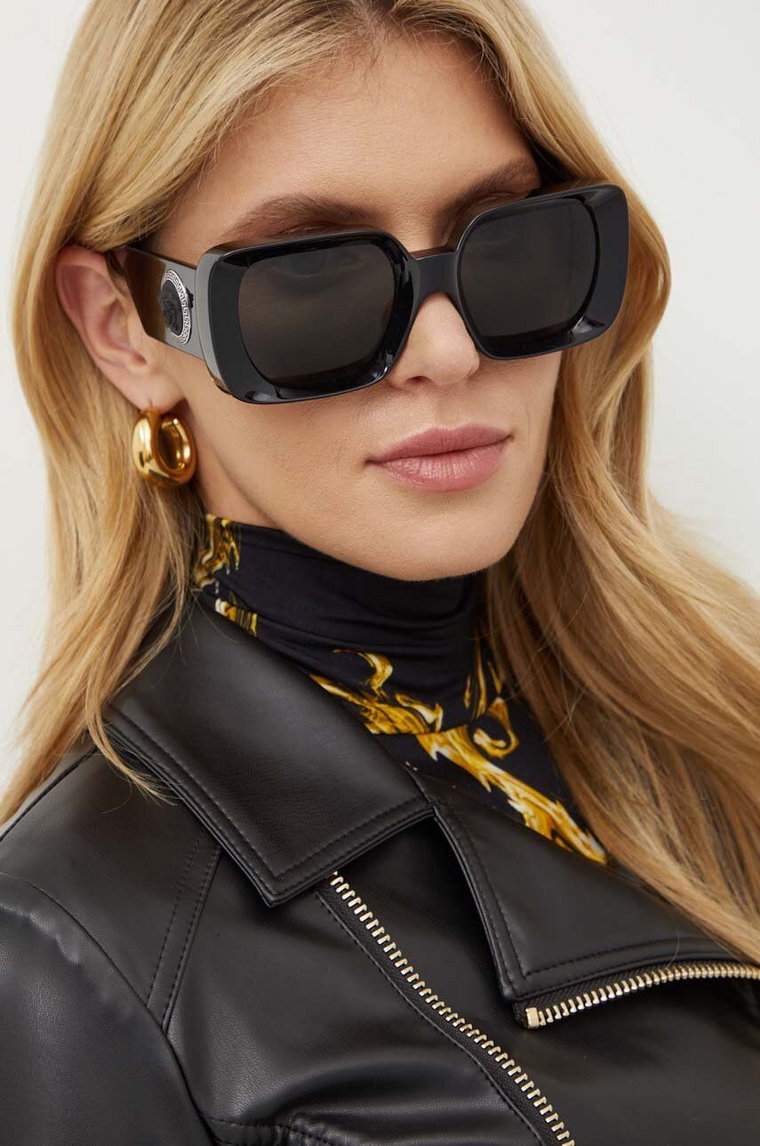 Versace okulary przeciwsłoneczne damskie kolor czarny 0VE4473U