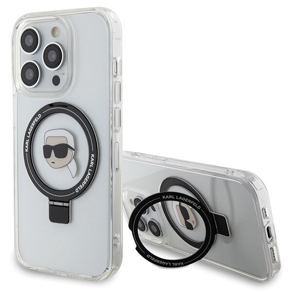 Karl Lagerfeld KLHMP15LHMRSKHH iPhone 15 Pro 6.1" biały/white hardcase Ring Stand Karl Head MagSafe