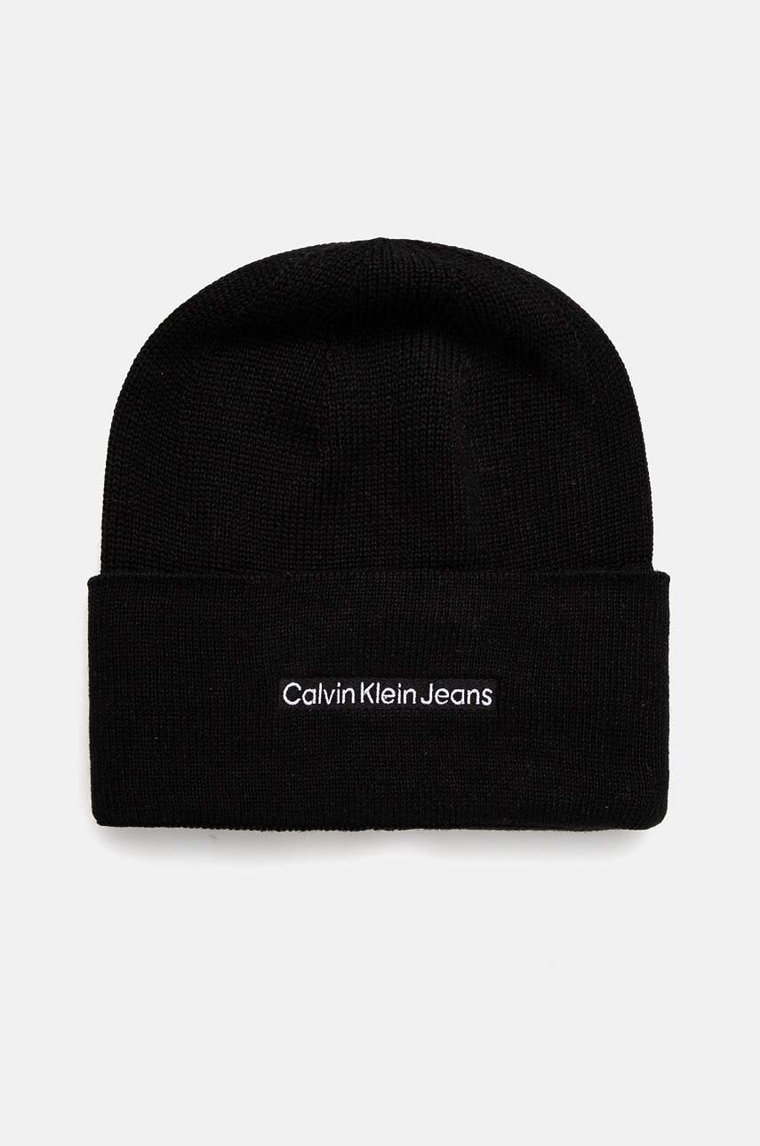 Calvin Klein Jeans czapka kolor czarny z cienkiej dzianiny K50K512452