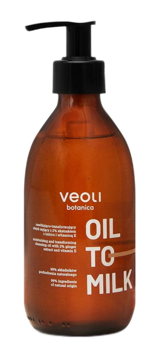 Veoli Botanica Oil to Milk nawilż.-transform. Olejek myjący z 2% ekstraktem z imbiru i wit. E 290 ml