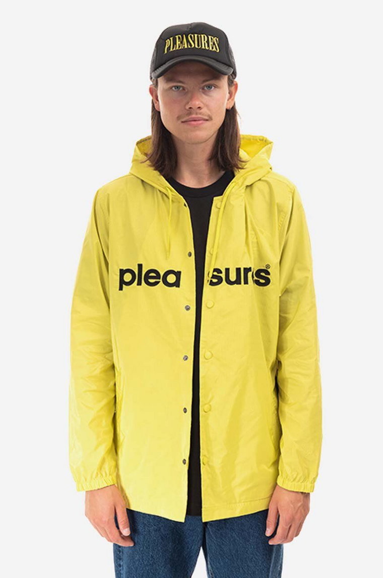 PLEASURES kurtka przeciwdeszczowa Keys Coaches Jacket męska kolor żółty przejściowa P22F015-BLACK P22F015-YELLOW