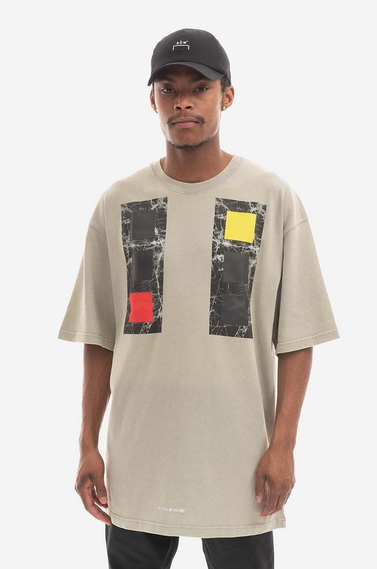 A-COLD-WALL* t-shirt bawełniany kolor szary wzorzysty ACWMTS097-COLDGREY
