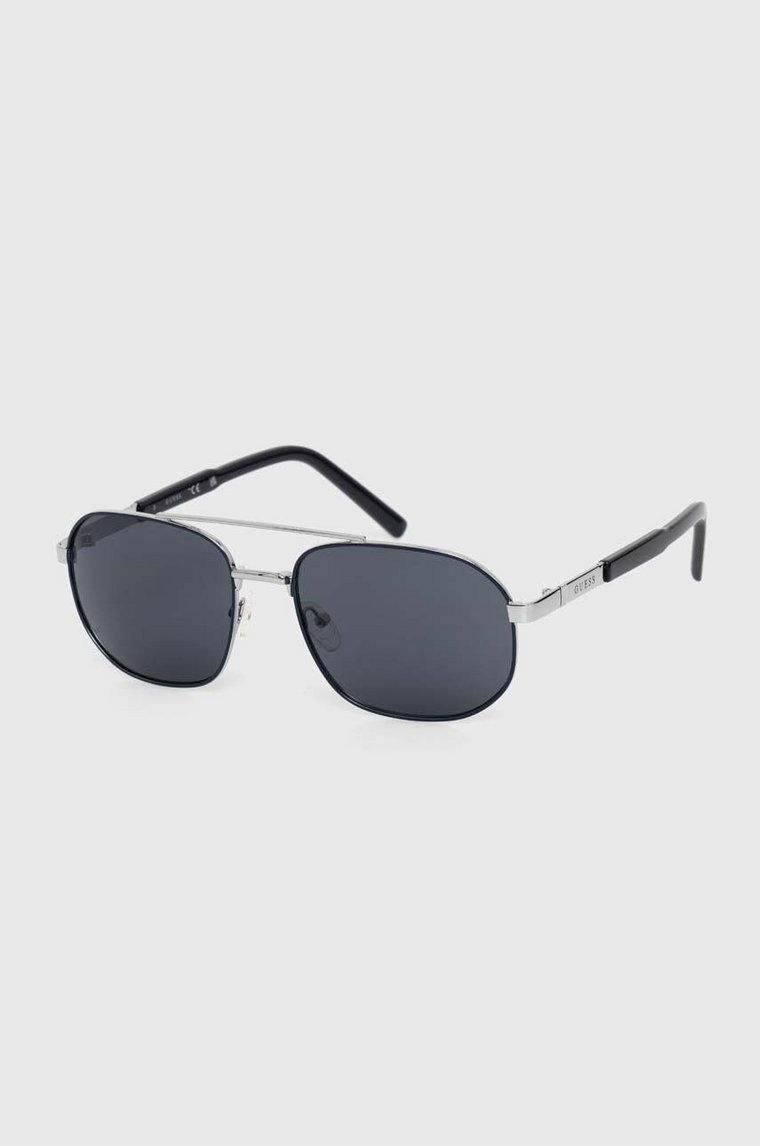 Guess okulary przeciwsłoneczne męskie kolor srebrny GF0250 90A