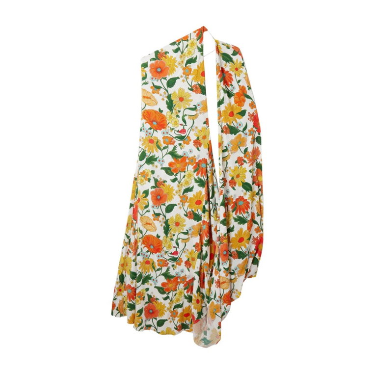 Kwiatowy Print Asymetryczna Sukienka z Jednym Ramieniem Stella McCartney