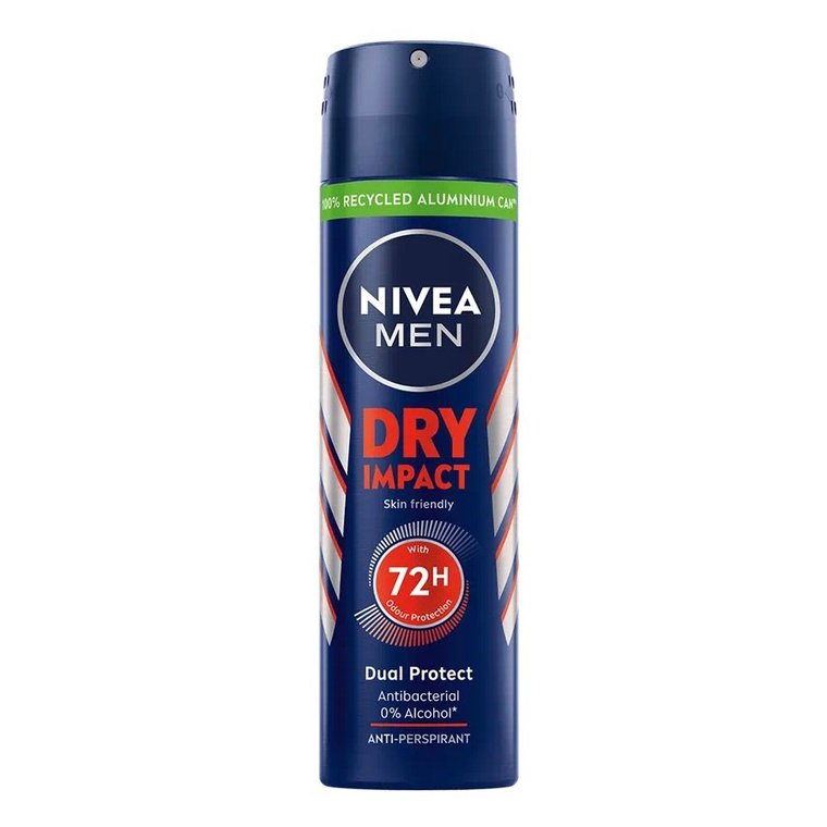 Nivea, Men Dry Impact, Antyperspirant spray 72h, 150 ml