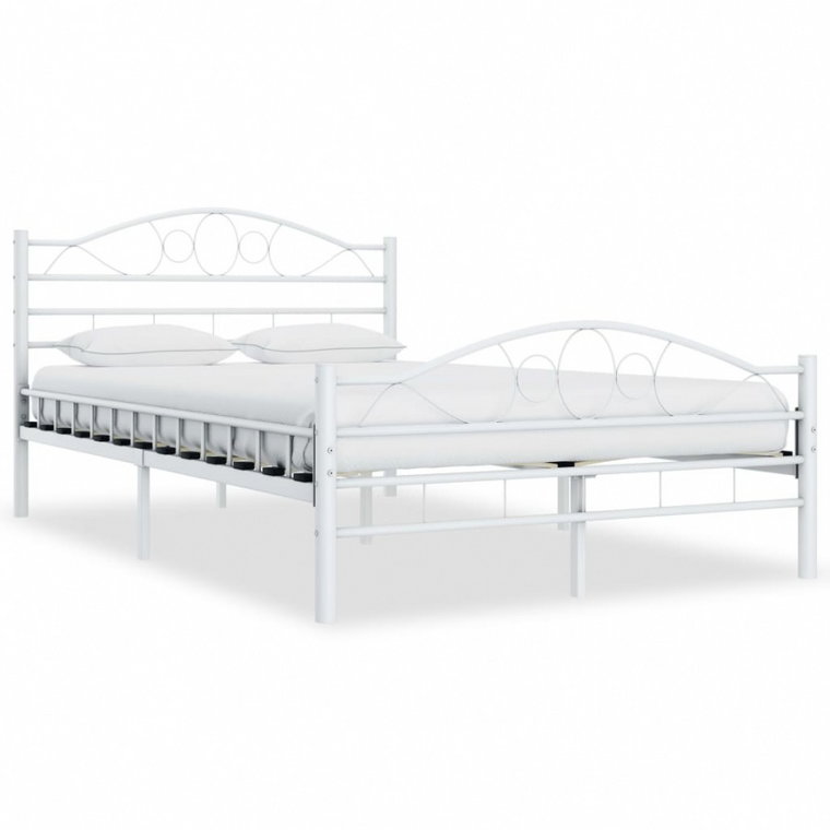 Rama łóżka, biała, metalowa, 120 x 200 cm kod: V-285302