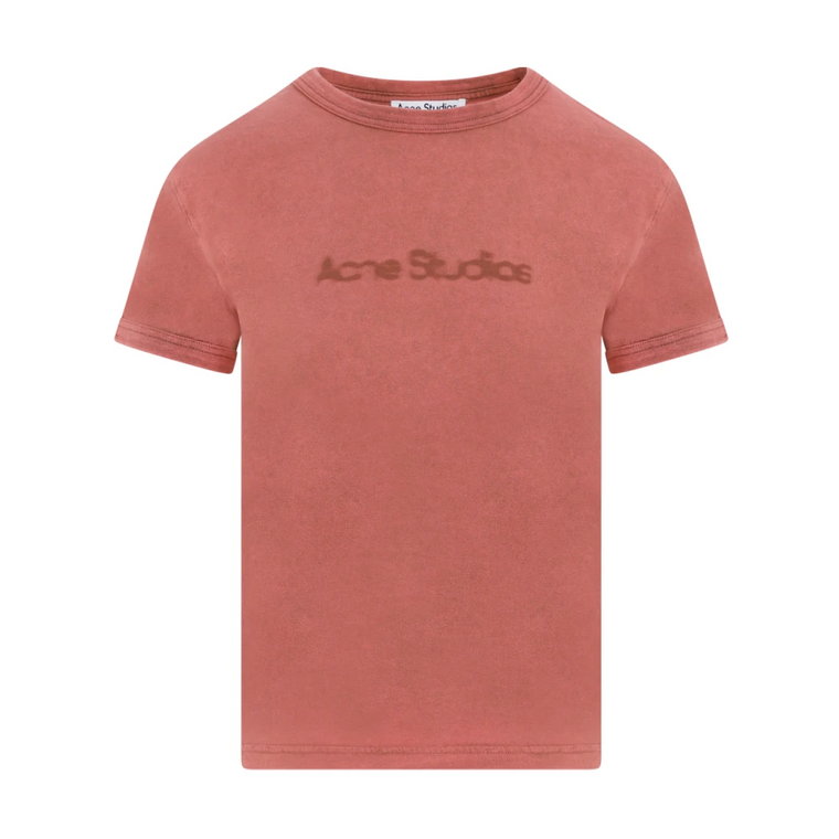 Rustykalny Czerwony T-shirt z Logo Acne Studios