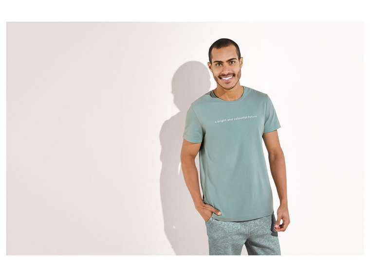 LIVERGY T-shirt męski z bawełny, 2 sztuki	 (S (44/46), Zielony/biały)