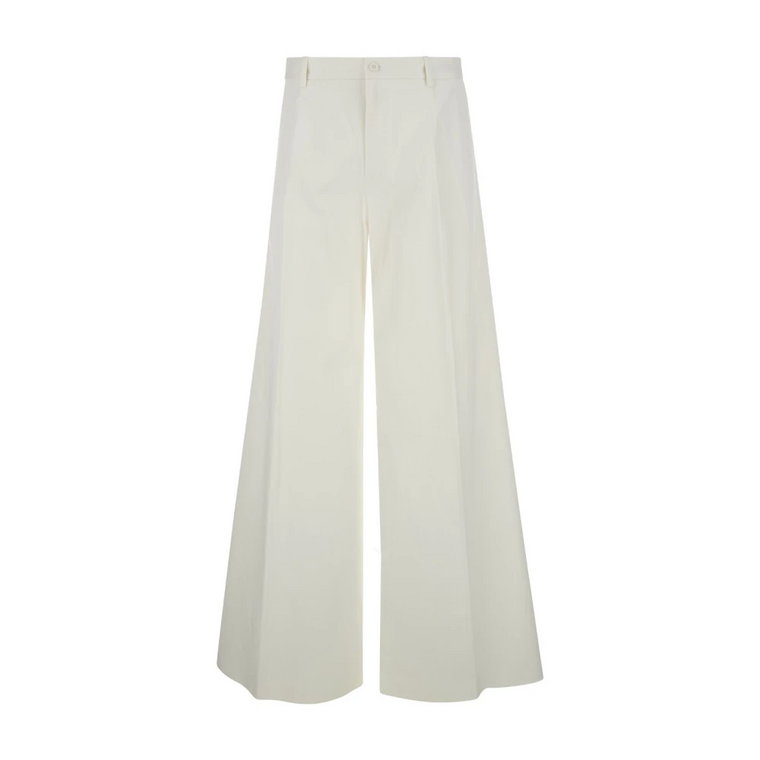 Białe Spodnie z Bawełny Drill Dolce & Gabbana