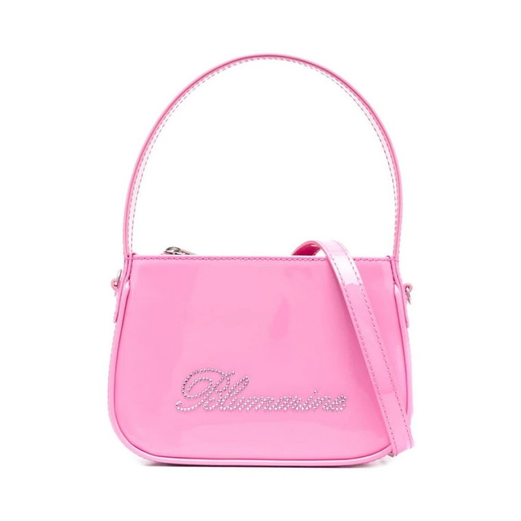 Fuchsia Rhinestone Logo Torba Torebka Blumarine