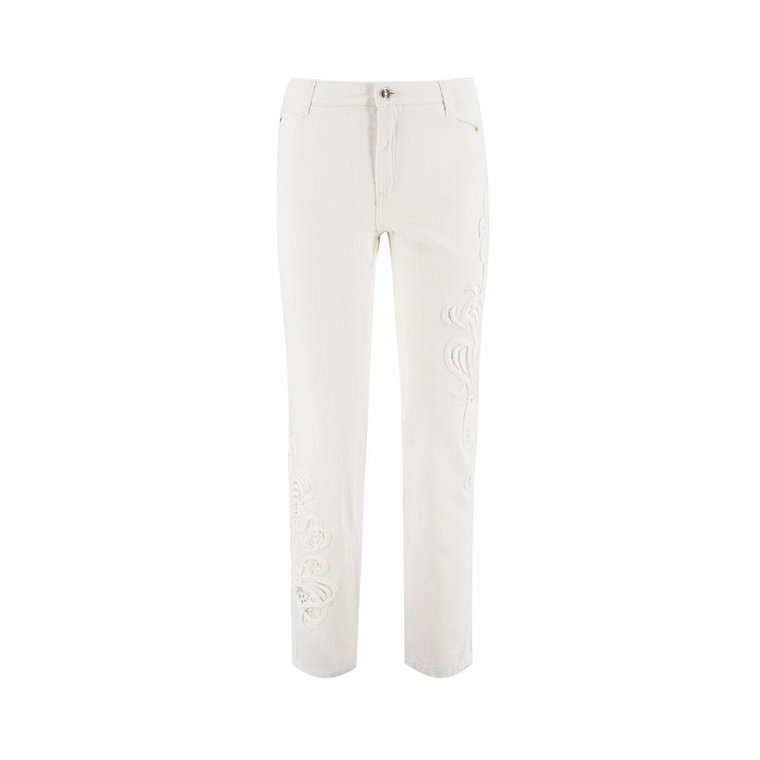 Slim-Fit Koronkowe Jeansy Ermanno Scervino