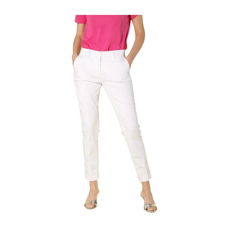 Slim Women's Chino Spodnie z Rozciągliwego Satynowego Materiału Mason's