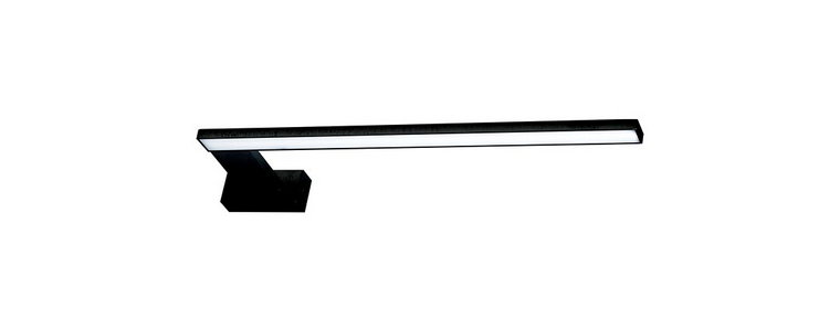 Czarny kinkiet LED nad lustro lewostronny - N016-Cortina 11W 45x12x4 cm