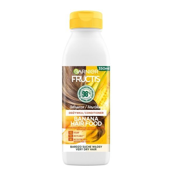 Garnier, Fructis Banana Hair Food, Odżywka do włosów bardzo suchych, 350 ml