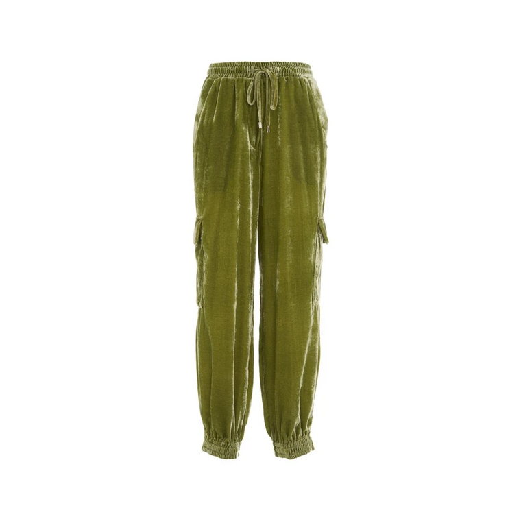 Zielone Spodnie dla Kobiet, Aw23 Semicouture