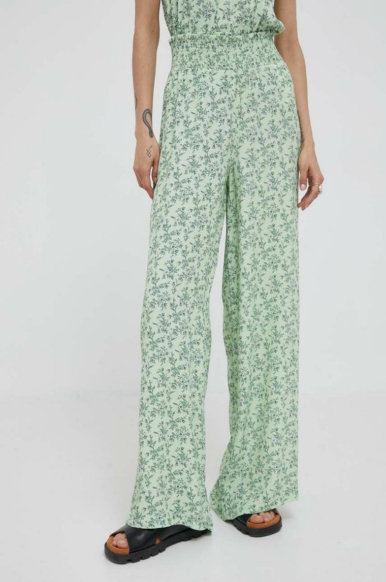 Pepe Jeans spodnie damskie kolor zielony proste high waist