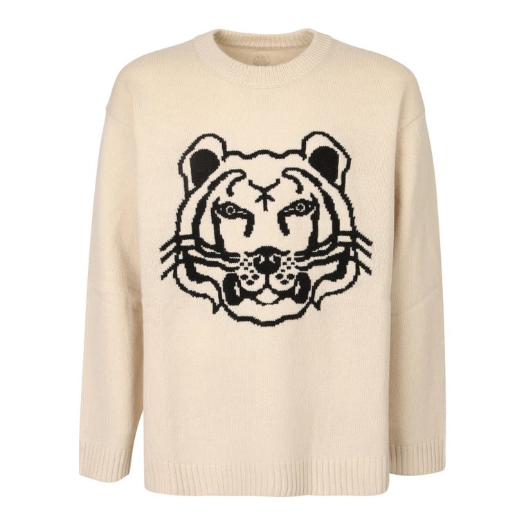 Swetry z okrągłym dekoltem i motywem Tiger Head Kenzo