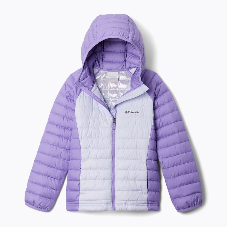 Kurtka dziecięca Columbia Powder Lite II Hooded snowdrift/ paisley purple