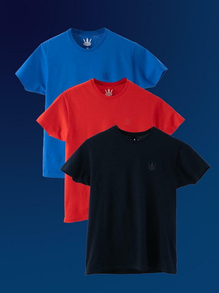Zestaw 3 T-Shirtów Niebieski / Czerwony / Granatowy Jigga Wear Tonal Crown