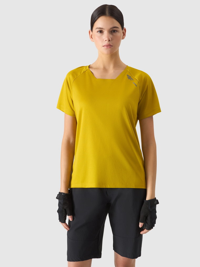 Koszulka rowerowa szybkoschnąca damska - żółta