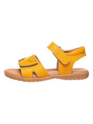 Lamino Skórzane sandały w kolorze żółtym