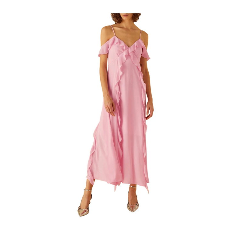 Różowa Sukienka Syntetyczna dla Kobiet Marella