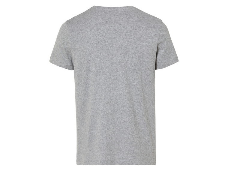 LIVERGY T-shirt męski z nadrukiem, z bawełną (S (44/46), Szary)