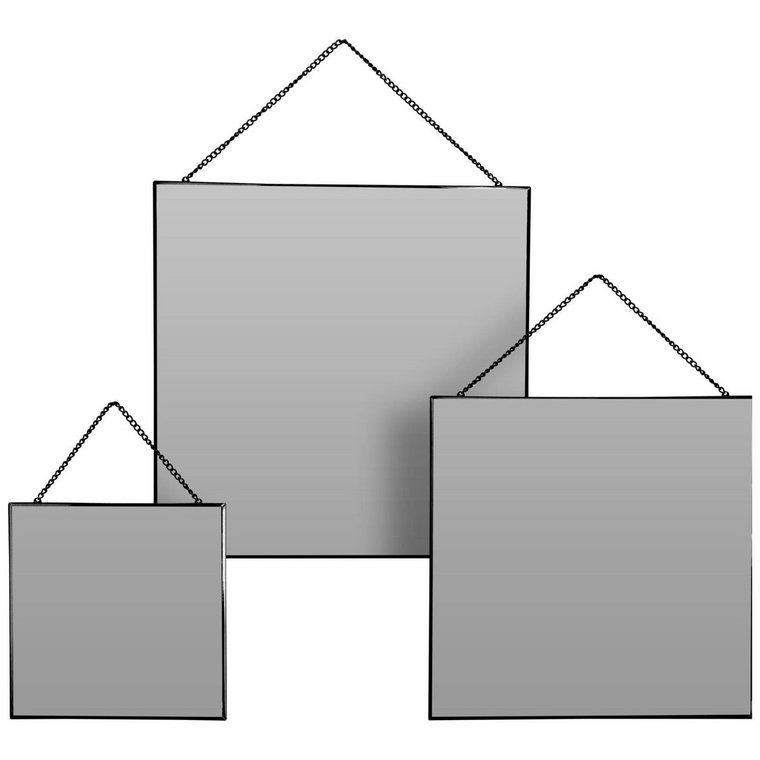 Zestaw luster na łańcuszku w różnych rozmiarach, 3 szt.
