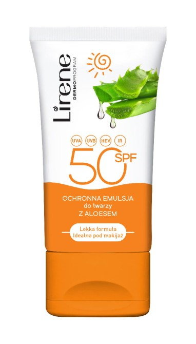 LIRENE Ochronna Emulsja Do Twarzy Z Aloesem SPF 50 - 50 ml