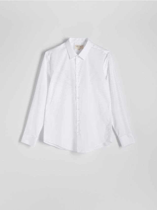 Reserved - Bawełniana koszula slim fit - biały