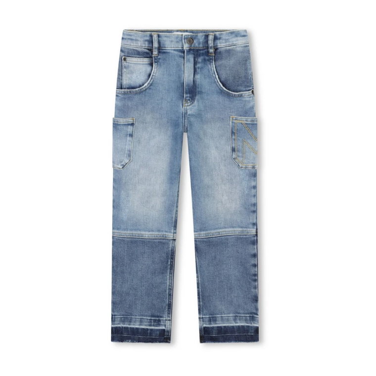 Niebieskie Jeansy z Denimu Wstawianym Designem Marc Jacobs