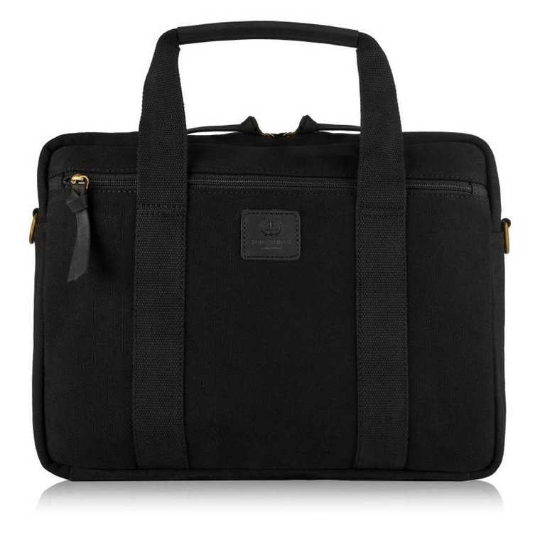 Włoska torba na laptopa z uchwytem na walizkę czarna