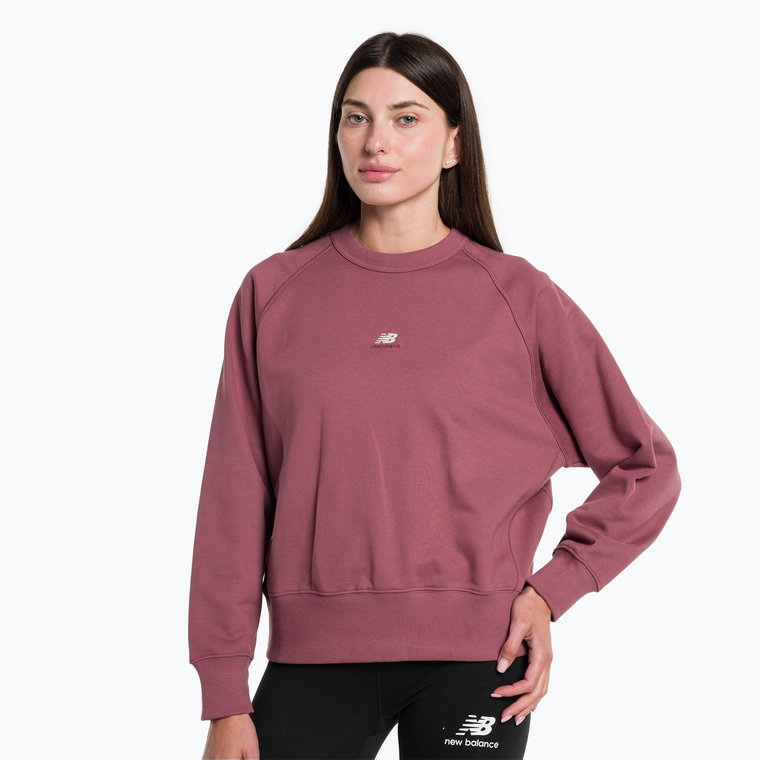 Bluza damska New Balance Athletics Remastered French Terry Crewneck washed burgundy | WYSYŁKA W 24H | 30 DNI NA ZWROT