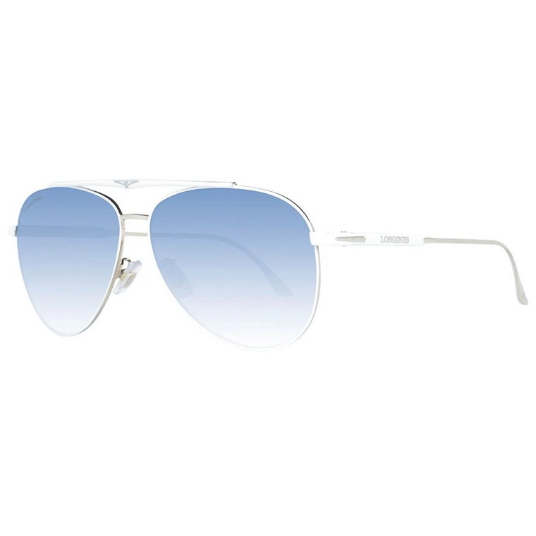 Białe Męskie Okulary Przeciwsłoneczne Aviator Niebieski Gradient Longines