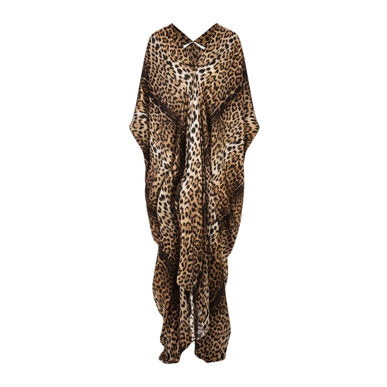 Leopardowy Kaftan z Wiskozy Roberto Cavalli