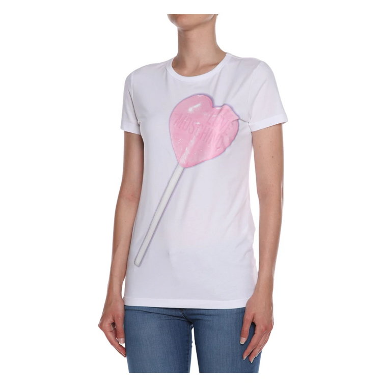 Bawełniany T-shirt z Grafiką Love Moschino