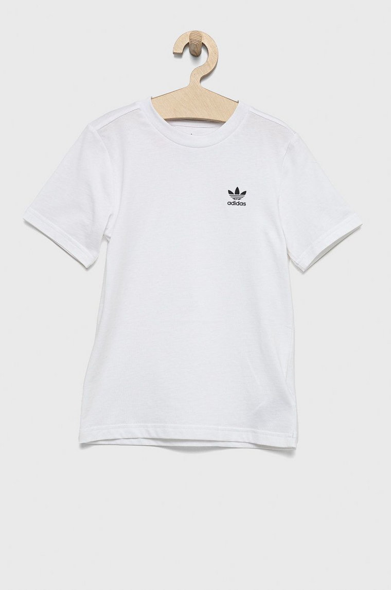 adidas Originals t-shirt bawełniany dziecięcy kolor biały gładki