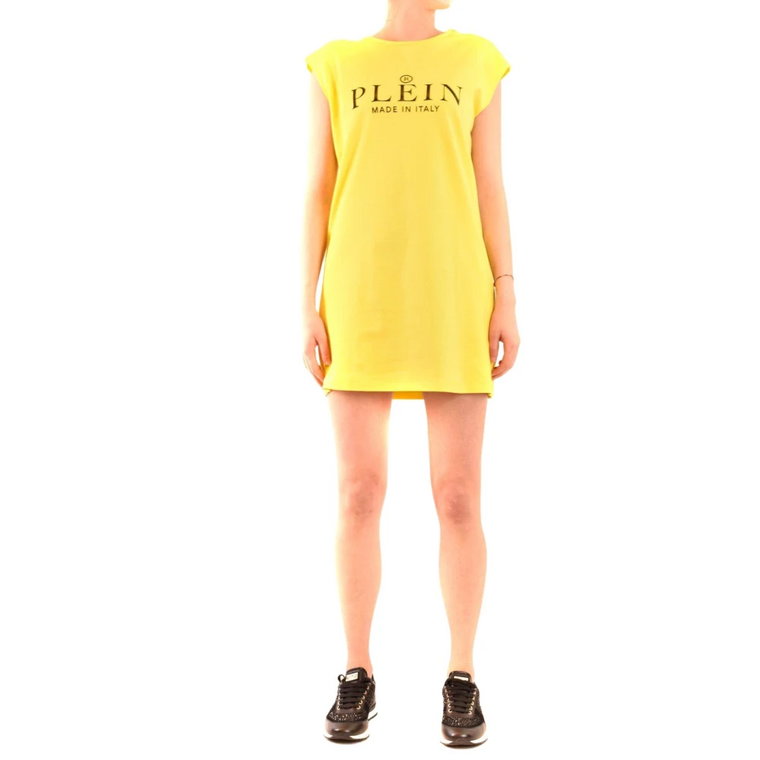 Żółta Sukienka z Kodem Produktu Paacwtg0362Pjy002N09 Philipp Plein