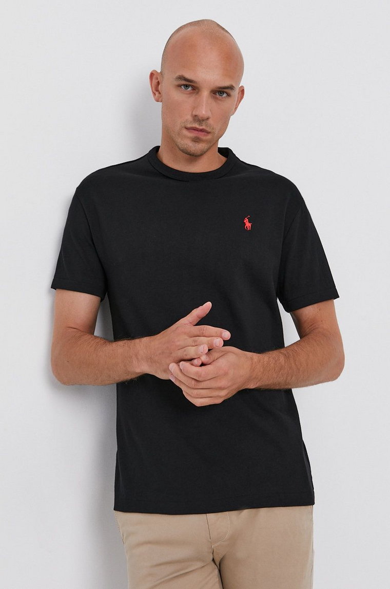 Polo Ralph Lauren T-shirt 710811284001 męski kolor czarny gładki