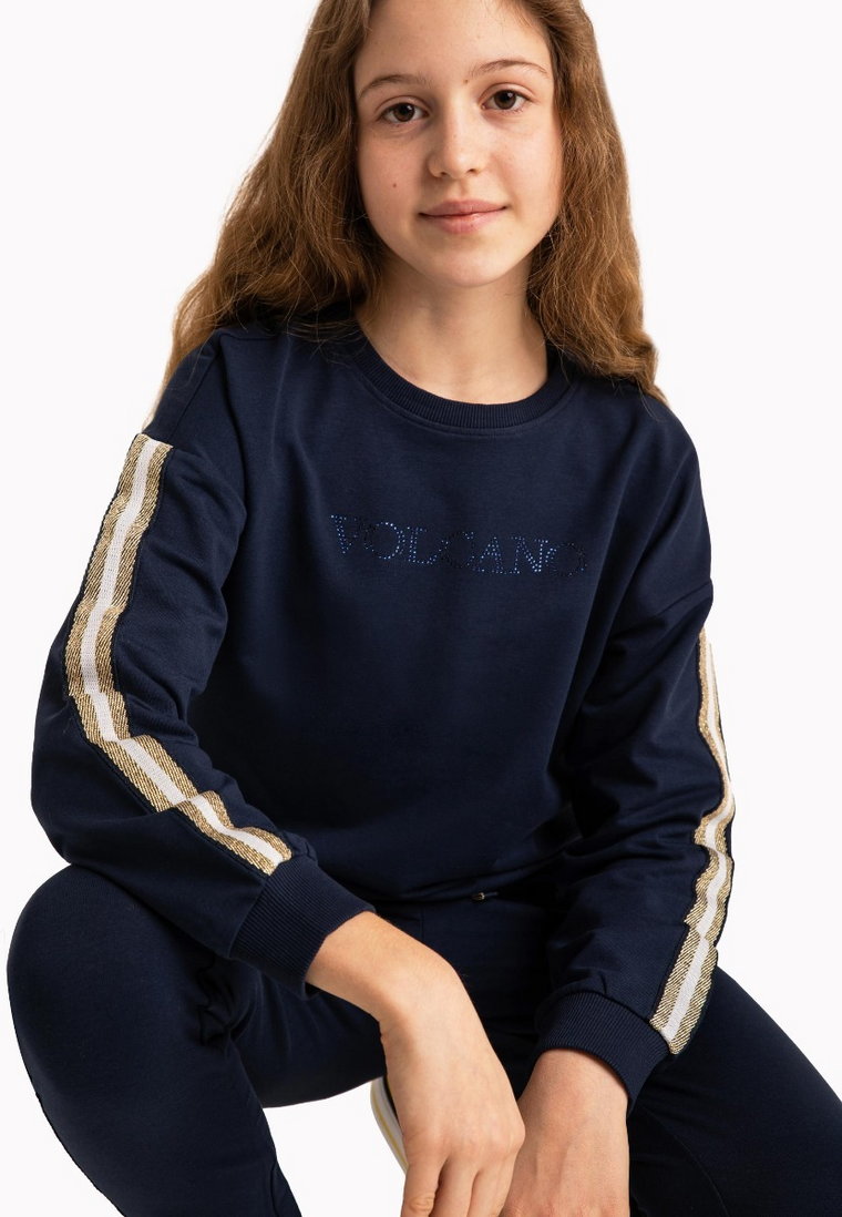 Dziewczęca bluza z aplikacjami z koralików B-NINO JUNIOR