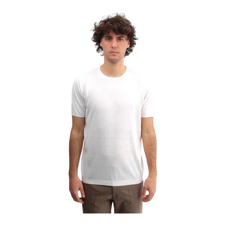Biała Koszulka z Okrągłym Dekoltem i Krótkim Rękawem Kangra