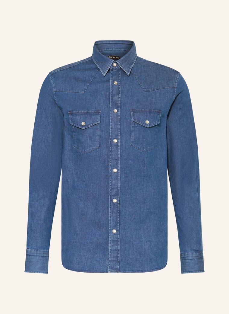 Tom Ford Koszula Jeansowa Slim Fit blau