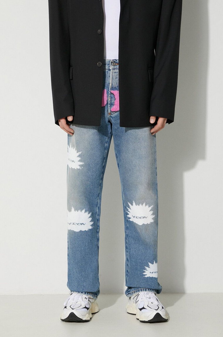 Heron Preston jeansy Hp Pattern Reg Denim 5 Pckts męskie HMYA011F23DEN0014501