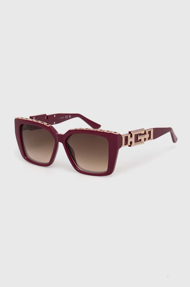 Guess okulary przeciwsłoneczne damskie kolor fioletowy GU7915_5569G