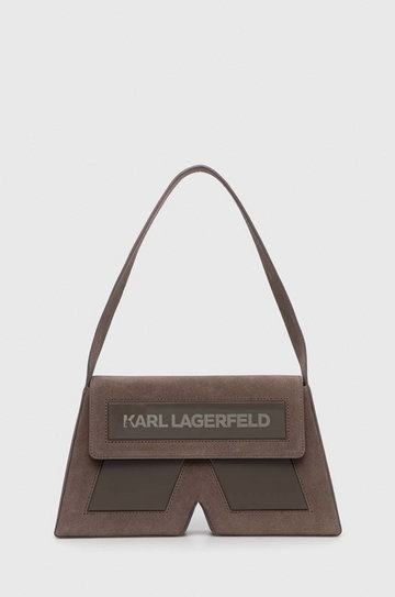 Karl Lagerfeld torebka zamszowa kolor brązowy